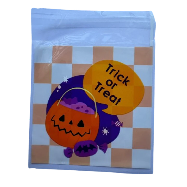 Bolsas Halloween C Celofan Autoadhesivas 100un 10x10+2cm 2