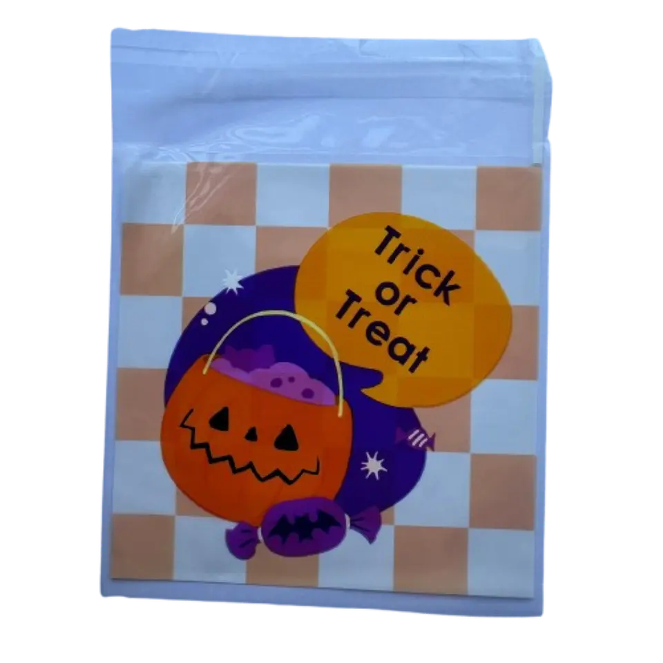 Bolsas Halloween C Celofan Autoadhesivas 100un 10x10+2cm 2