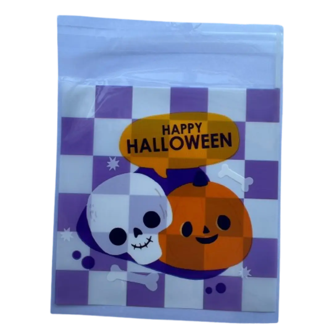Bolsas Halloween C Celofan Autoadhesivas 100un 10x10+2cm 3