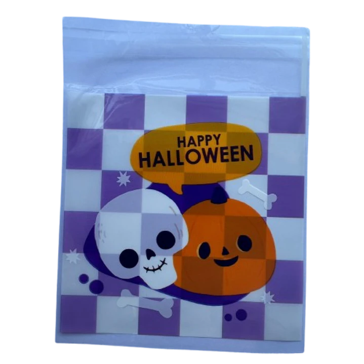 Bolsas Halloween C Celofan Autoadhesivas 100un 10x10+2cm 3