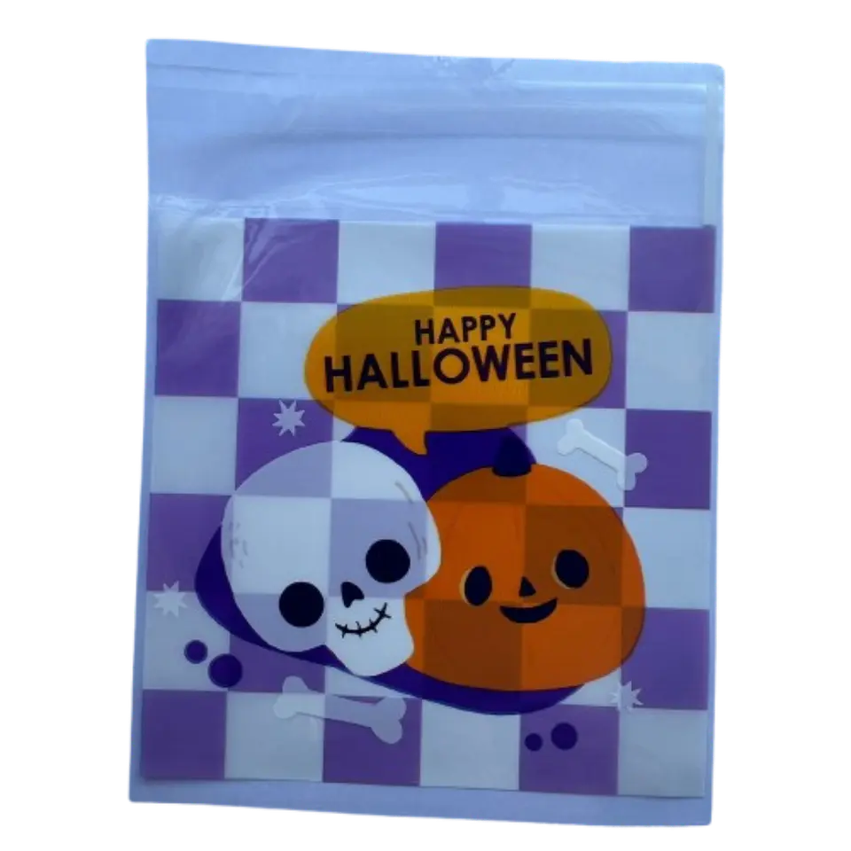 Bolsas Halloween C Celofan Autoadhesivas 100un 10x10+2cm 3