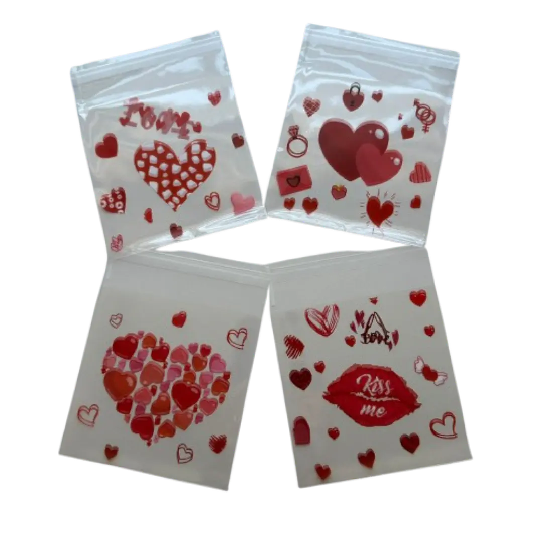 Bolsas San Valentin B Celofan Autoadhesivas 100un 10x10+2cm 1
