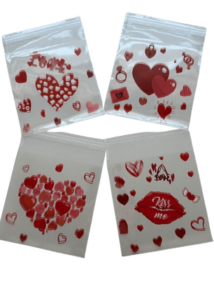 Bolsas San Valentin B Celofan Autoadhesivas 100un 10x10+2cm
