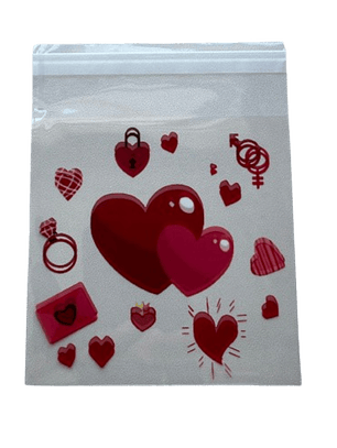 Bolsas San Valentin B Celofan Autoadhesivas 100un 10x10+2cm