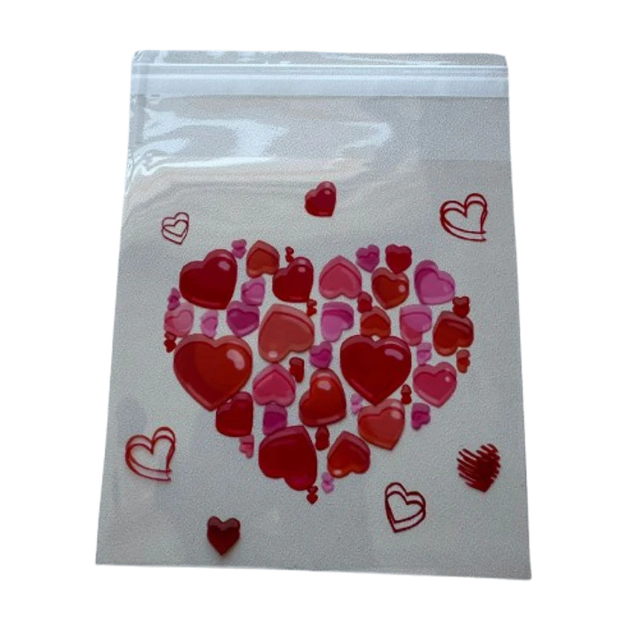 Bolsas San Valentin B Celofan Autoadhesivas 100un 10x10+2cm 3
