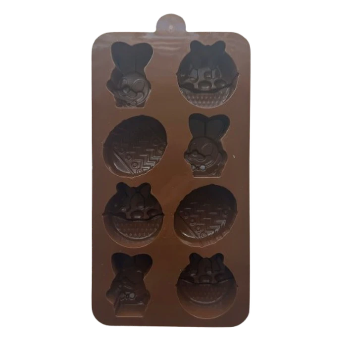 Molde Silicona Huevitos Conejos Y Canastas 8 Cavidades 2