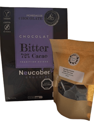 Chocolate 72% Cacao Amargo Monedas 832 Neucober 200g