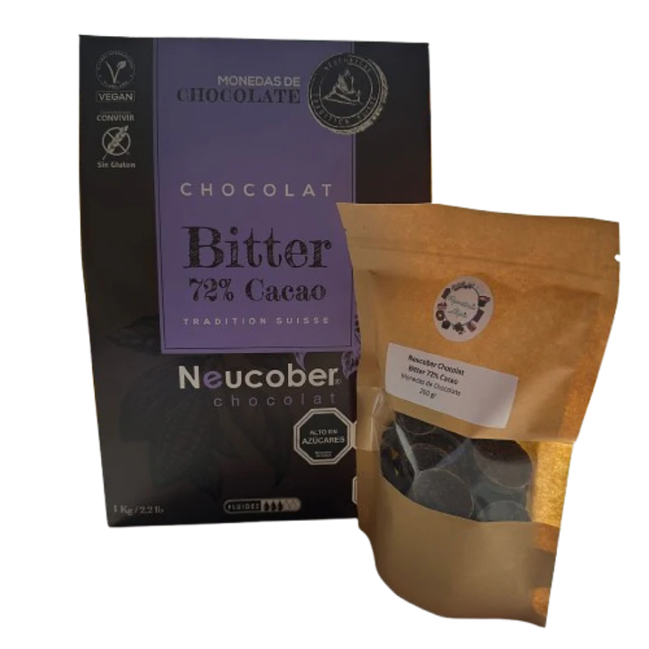Chocolate 72% Cacao Amargo Monedas 832 Neucober 200g 2