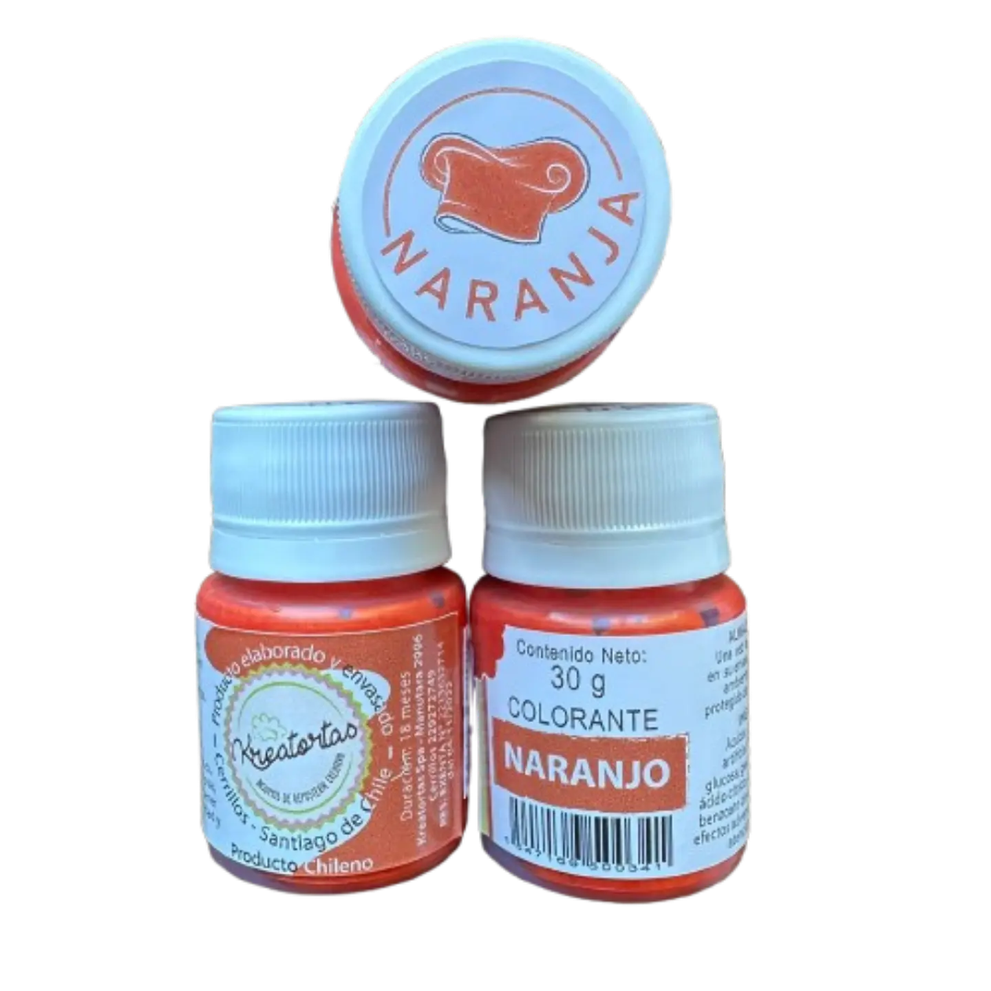 Colorante Gel Naranja Comestible Reposteria Kreatortas 30g 2