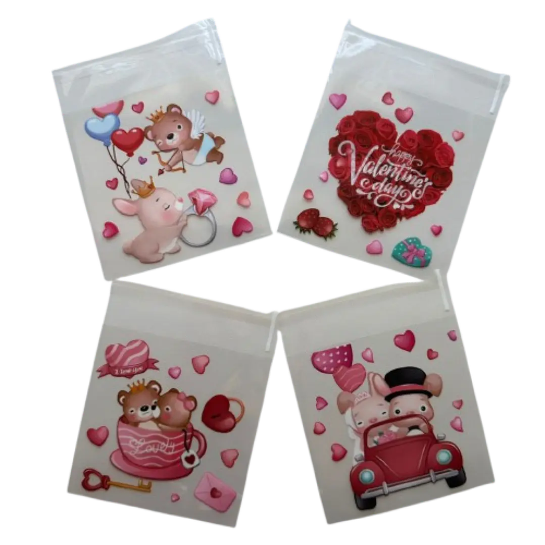 Bolsas San Valentin C Celofan Autoadhesivas 100un 10x10+2cm 1