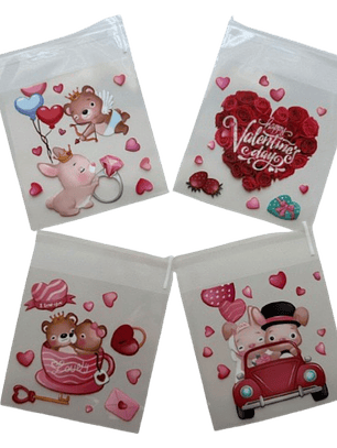 Bolsas San Valentin C Celofan Autoadhesivas 100un 10x10+2cm