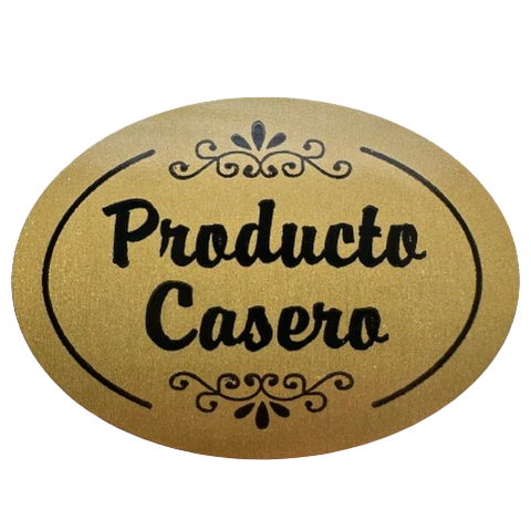 Sticker Producto Casero Cafe Claro 100un 38mm