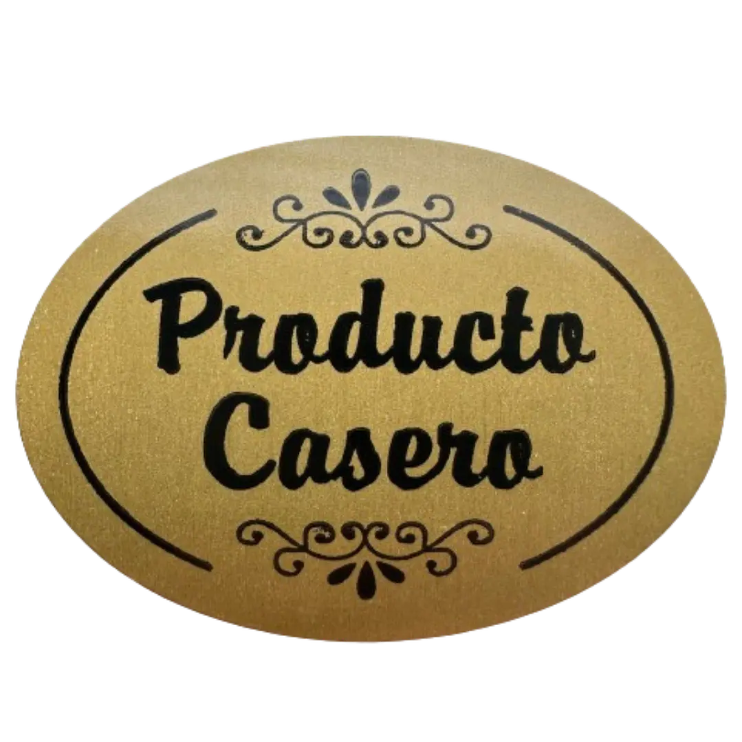 Sticker Producto Casero Cafe Claro 100un 38mm 1