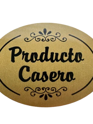 Sticker Producto Casero Cafe Claro 100un 38mm