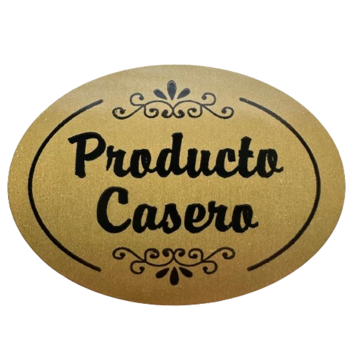 Sticker Producto Casero Cafe Claro 100un 38mm 1