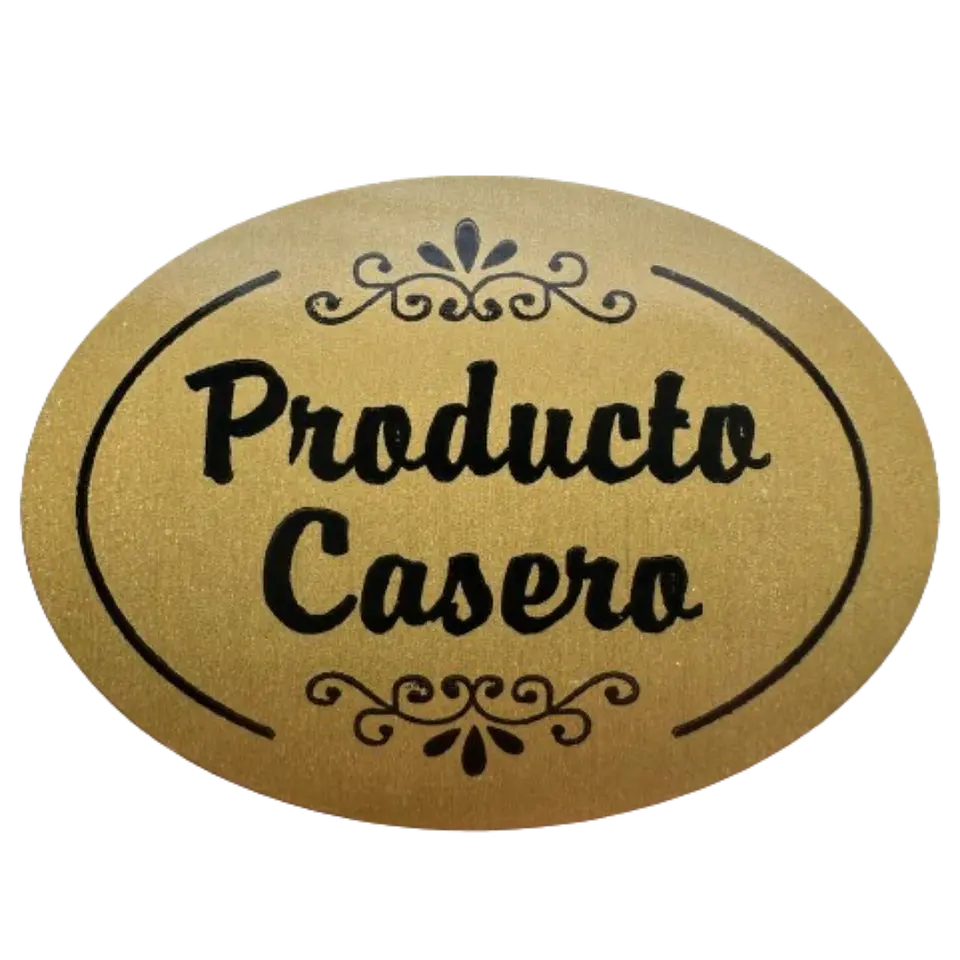 Sticker Producto Casero Cafe Claro 100un 38mm 1