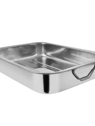 Fuente Rectangular Con Azas Acero Inoxidable Cuiner 35cm