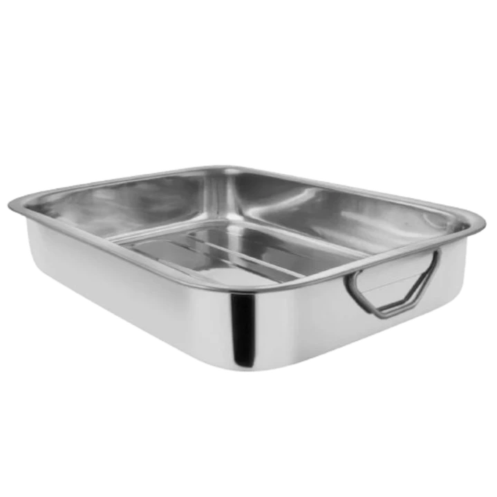 Fuente Rectangular Con Azas Acero Inoxidable Cuiner 35cm 1
