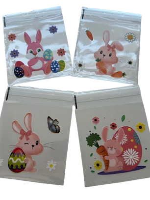 Bolsas Pascua D Celofan Autoadhesivas 100un 10x10+2cm