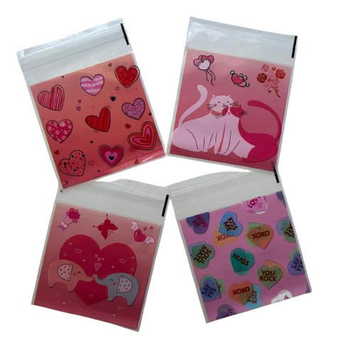 Bolsas San Valentin A Celofan Autoadhesivas 100un 10x10+2cm