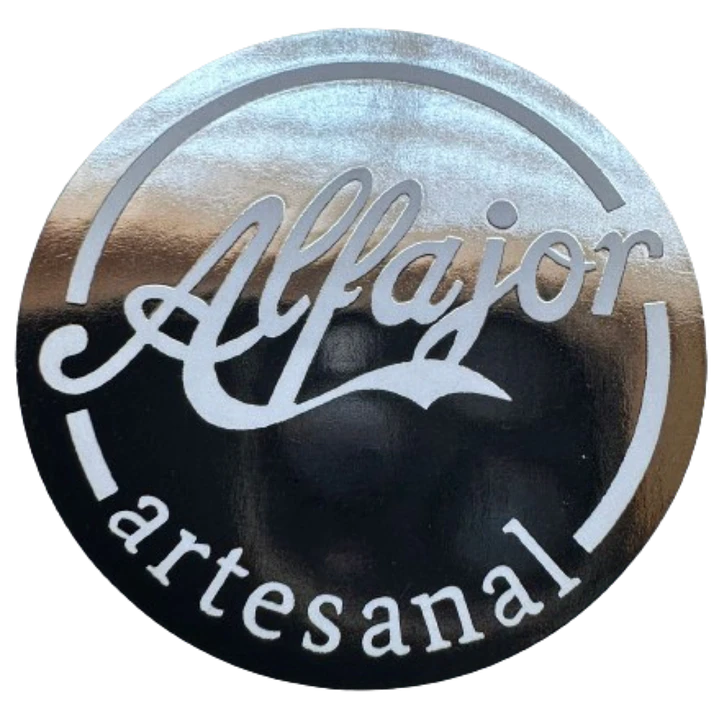 Sticker Alfajor Plateado 100un 38mm 1
