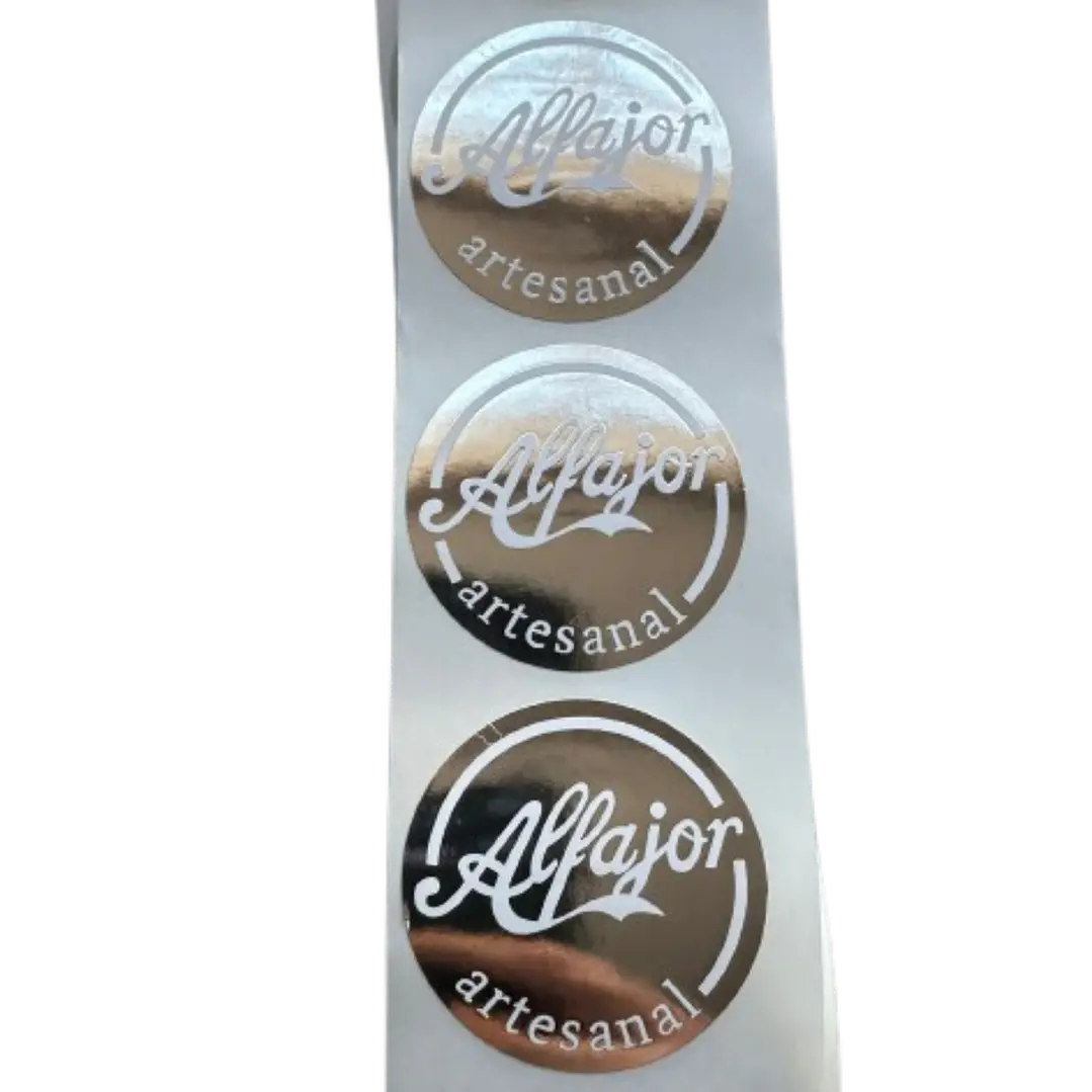 Sticker Alfajor Plateado 100un 38mm 2
