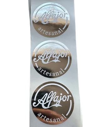 Sticker Alfajor Plateado 100un 38mm