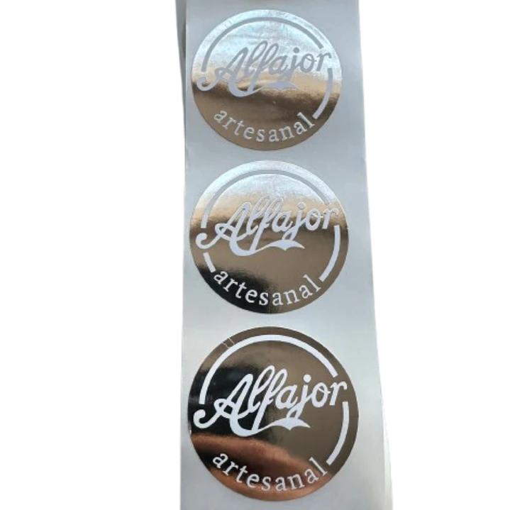 Sticker Alfajor Plateado 100un 38mm 2