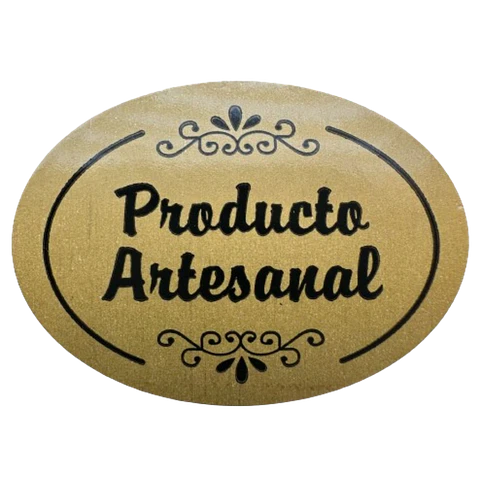 Sticker Producto Artesanal Cafe Claro 100un 38mm