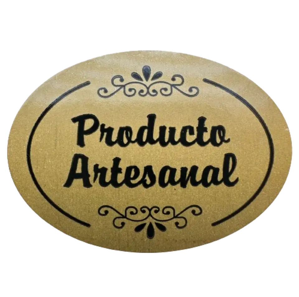 Sticker Producto Artesanal Cafe Claro 100un 38mm 1