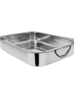 Fuente Rectangular Con Azas Acero Inoxidable Cuiner 30cm