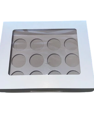Pack 5 Caja Con Ventana Para 12 Shot 60ml Cartulina Blanca