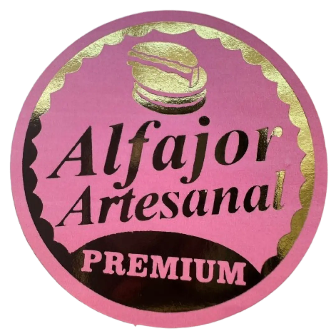Sticker Alfajor Rosado 100un 38mm 1