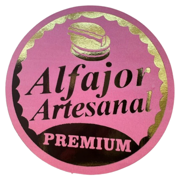 Sticker Alfajor Rosado 100un 38mm 1