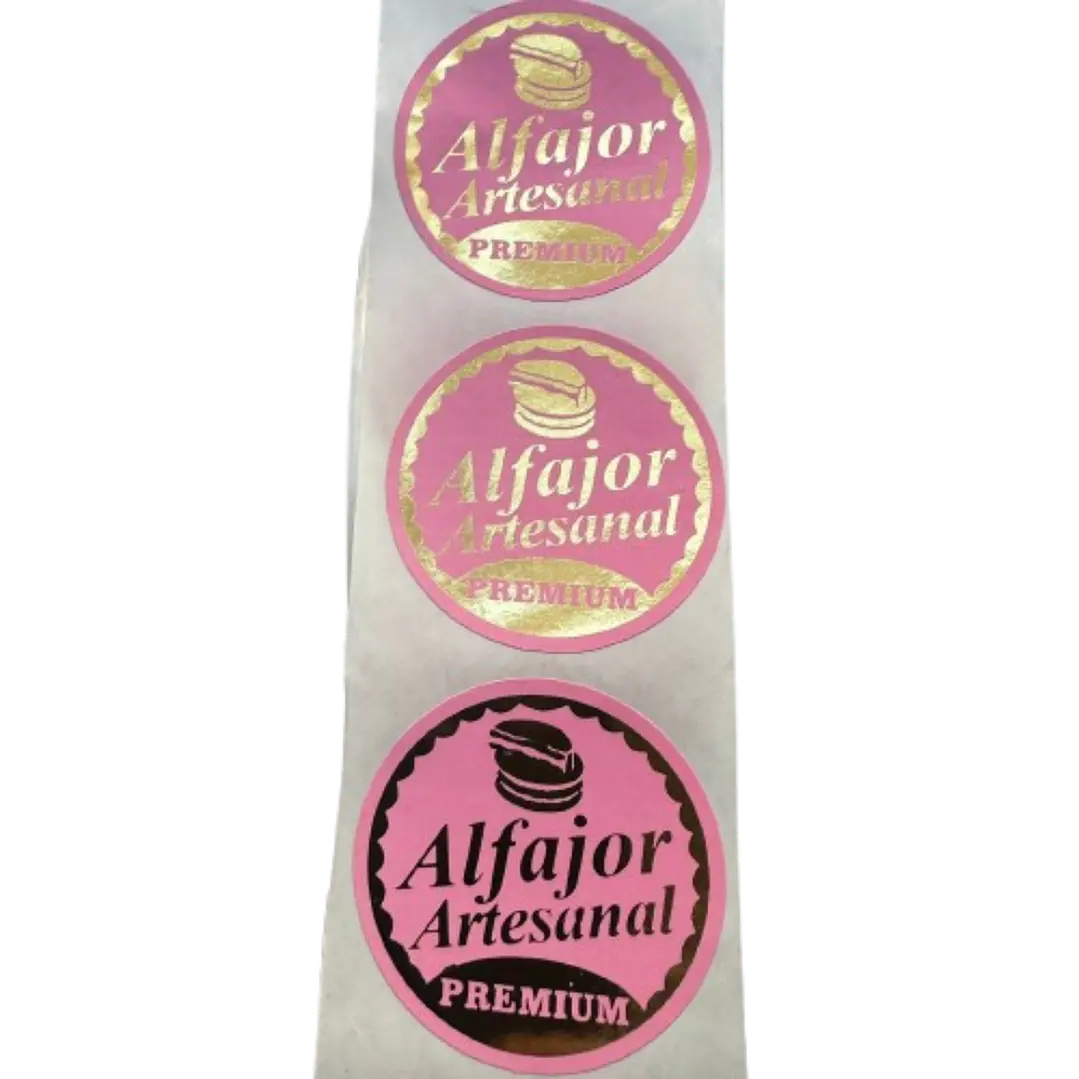 Sticker Alfajor Rosado 100un 38mm 2