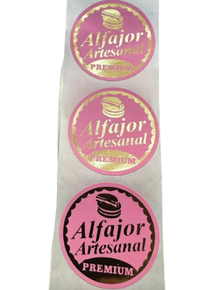 Sticker Alfajor Rosado 100un 38mm