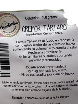 Cremor Tartaro Kreatortas 100g