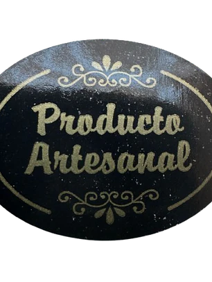 Sticker Producto Artesanal Negro Cafe 100un 38mm