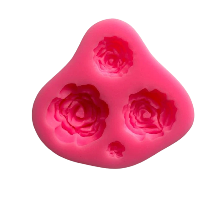 Molde Silicona Rosas 4 Figuras 7,2x7,2cm 1