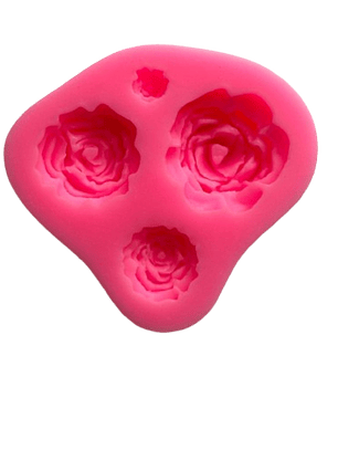 Molde Silicona Rosas 4 Figuras 7,2x7,2cm