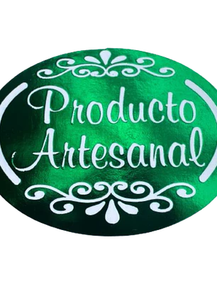 Sticker Producto Artesanal Verde 100un 38mm