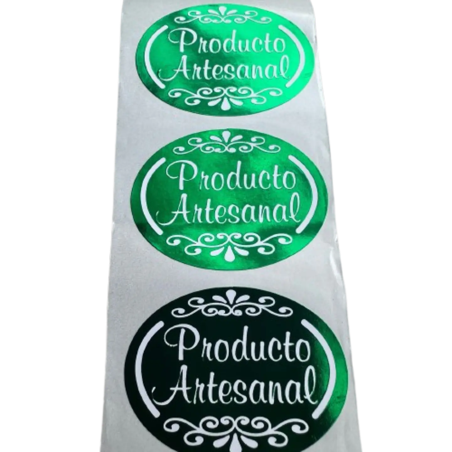 Sticker Producto Artesanal Verde 100un 38mm 2