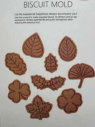 Cortador Galletas Hojas Estampadas 8 Diseños
