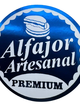 Sticker Alfajor Azul Rey 100un 38mm