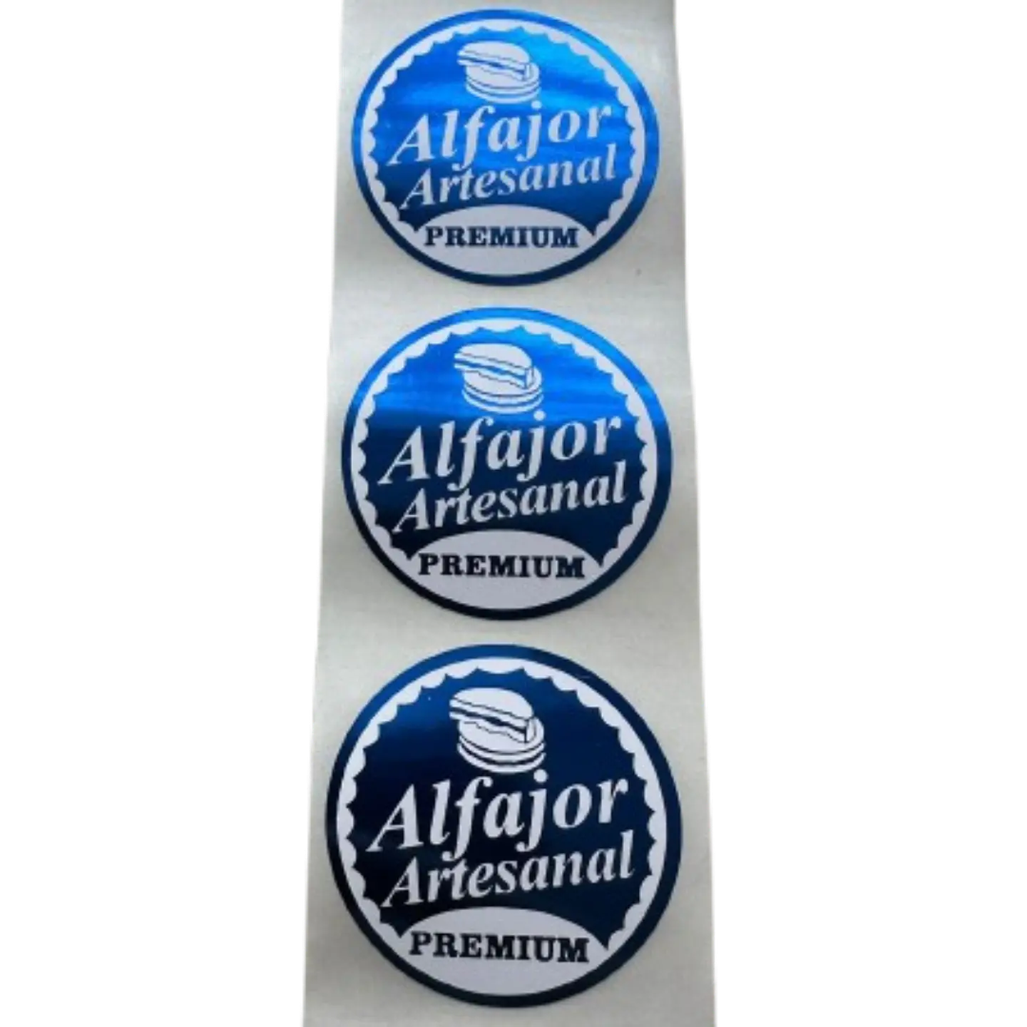 Sticker Alfajor Azul Rey 100un 38mm 2
