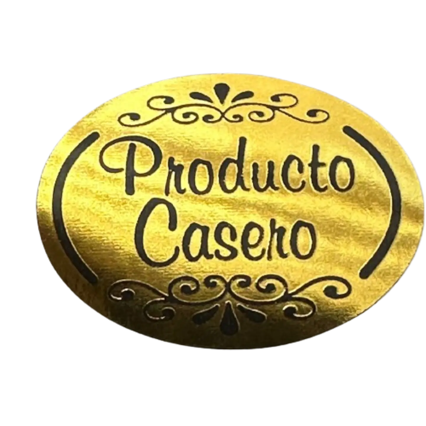 Sticker Producto Casero Dorado 100un 38mm 1