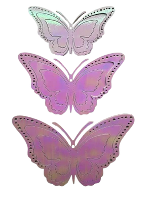 Topper Mariposas Decorativas Rosada Tornasol 12 pcs