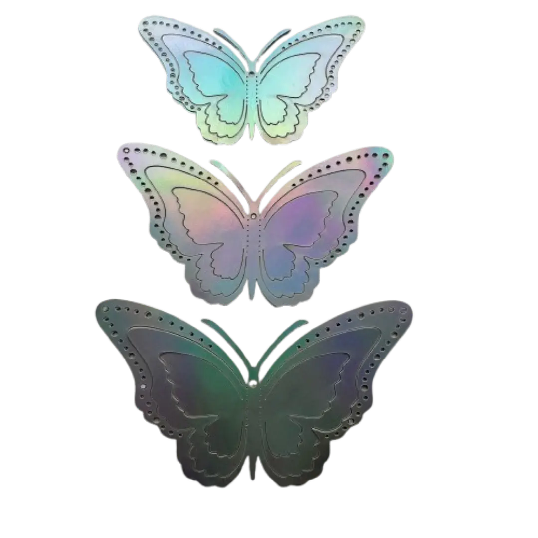 Topper Mariposas Decorativas Purpura Tornasol 12 pcs 1