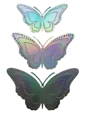 Topper Mariposas Decorativas Purpura Tornasol 12 pcs