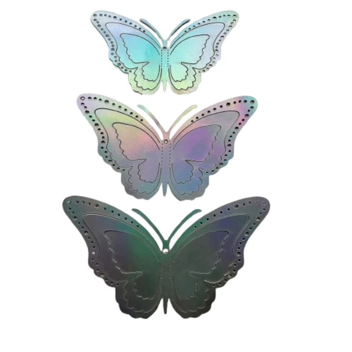 Topper Mariposas Decorativas Purpura Tornasol 12 pcs 1